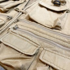 画像6: BEIGE COLOR DESIGN FISHING VEST / Mens L (6)