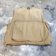 画像2: BEIGE COLOR DESIGN FISHING VEST / Mens L (2)