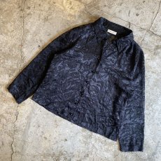 画像4: ALL OVER ART PATTERN BLACK COLOR SHEER DESIGN L/S SHIRT / Ladies M (4)