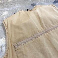 画像9: BEIGE COLOR DESIGN FISHING VEST / Mens L (9)