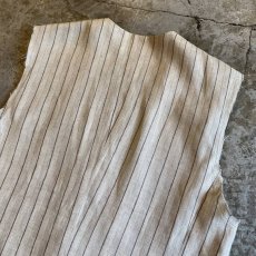 画像9: STRIPE PATTERN V NECK DESIGN CUT OFF VEST / Ladies M (9)