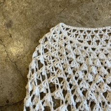 画像9: WHITE COLOR CROCHET FLARE SLEEVE DESIGN L/S TOPS / Ladies M (9)