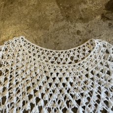 画像8: WHITE COLOR CROCHET FLARE SLEEVE DESIGN L/S TOPS / Ladies M (8)