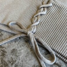 画像5: PALE TONE LACE UP DESIGN RIB KNIT BUSTIER / Ladies M  (5)
