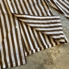 画像8: BROWN COLOR STRIPE PATTERN DESIGN L/S SHIRT / Ladies M(P) (8)