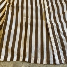 画像6: BROWN COLOR STRIPE PATTERN DESIGN L/S SHIRT / Ladies M(P) (6)