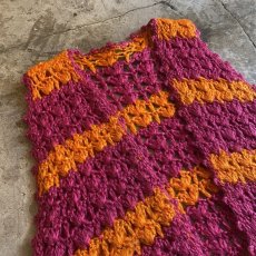 画像3: BORDER PATTERN COLOR DESIGN KNIT VEST / Ladies M (3)