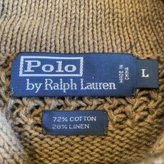 画像12: 【POLO RALPH LAUREN】SHAWL 2BELT COLLAR ELBOW PATCH DESIGN SWEATER / Ladies L (12)