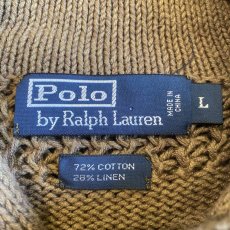 画像12: 【POLO RALPH LAUREN】SHAWL 2BELT COLLAR ELBOW PATCH DESIGN SWEATER / Ladies L (12)