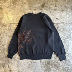 画像2: 80's VINTAGE ART PRINTED DESIGN L/S SWEAT / Ladies M / MADE IN USA (2)