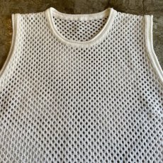 画像6: WHITE COLOR MESH KNIT VEST / Ladies L (6)