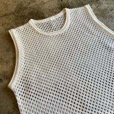 画像3: WHITE COLOR MESH KNIT VEST / Ladies L (3)