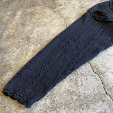 画像7: BACK CROCHET DESIGN BLACK COLOR KNIT CARDIGAN / Ladies M (7)