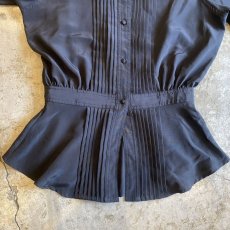 画像6: FLARE WAIST PLEATS DESIGN SHIRT / Ladies M (6)