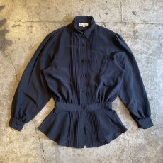 画像1: FLARE WAIST PLEATS DESIGN SHIRT / Ladies M (1)