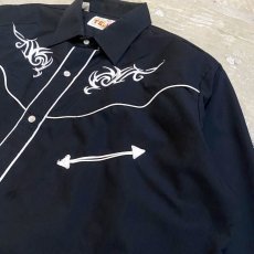 画像4: EMBROIDERY PATTERN WESTERN L/S SHIRT / Mens M (4)