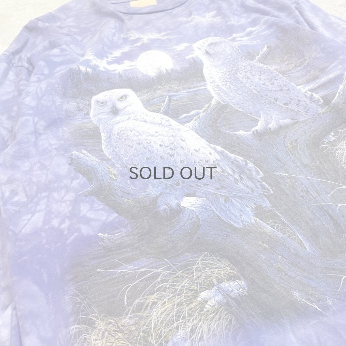 画像5: 90's OWL PRINTED TIE DYE PATTERN L/S TEE / Mens XXL (5)