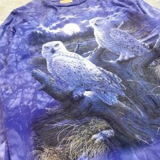 画像5: 90's OWL PRINTED TIE DYE PATTERN L/S TEE / Mens XXL (5)