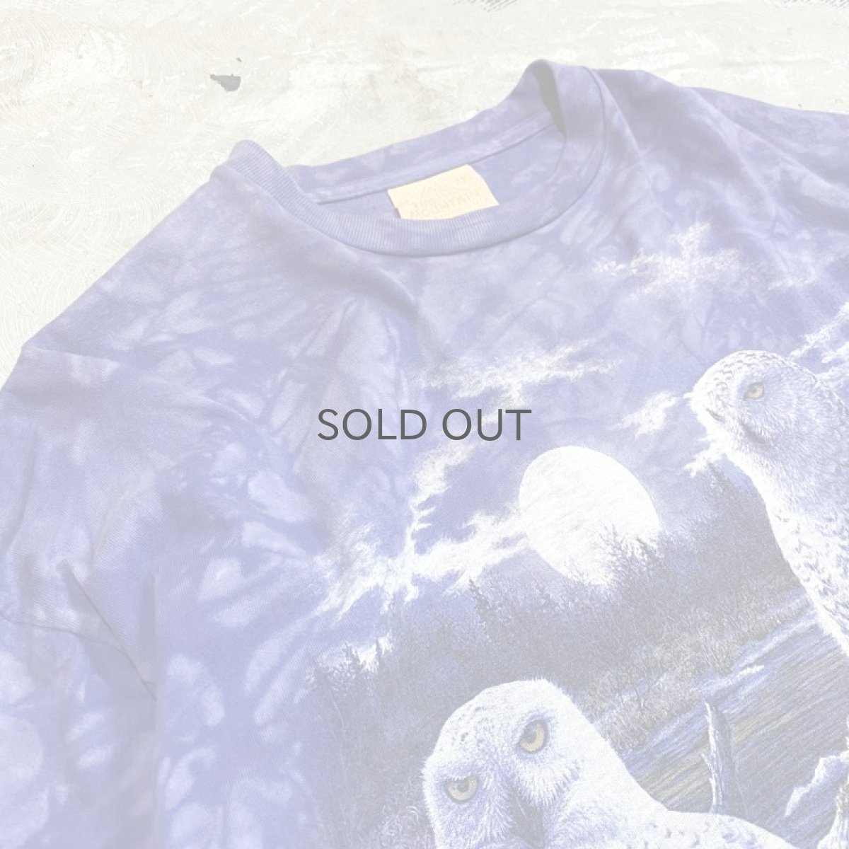 画像3: 90's OWL PRINTED TIE DYE PATTERN L/S TEE / Mens XXL (3)