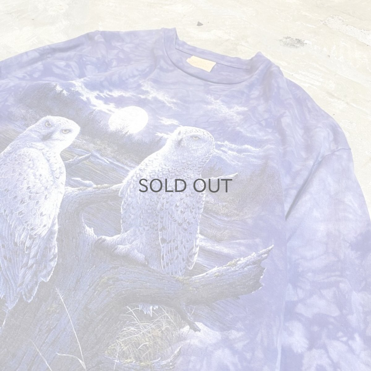 画像4: 90's OWL PRINTED TIE DYE PATTERN L/S TEE / Mens XXL (4)