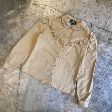 画像4: FRILL DESIGN CORDUROY L/S  BLOUSE / Ladies M (4)