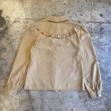 画像2: FRILL DESIGN CORDUROY L/S  BLOUSE / Ladies M (2)