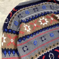 画像9: 90's【GAP】BORDER KNITTING PATTERN SWEATER / Mens L(XL) (9)