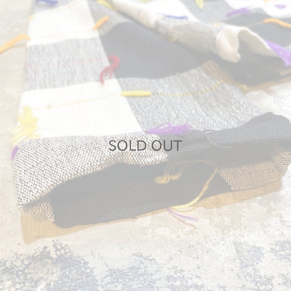 画像7: FRINGE DECORATIVE BLOCK CHECK PATTERN JACKET / Mens M (7)