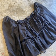 画像3: SHEER SLEEVE BLACK COLOR DESIGN L/S TOPS / Ladies M (3)