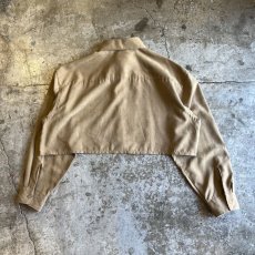 画像2: CAMEL COLOR SHORT DESIGN L/S SHIRT / Ladies L(XL) (2)