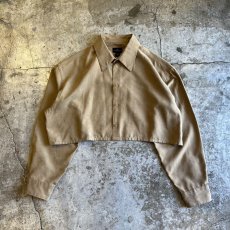 画像1: CAMEL COLOR SHORT DESIGN L/S SHIRT / Ladies L(XL) (1)