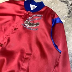 画像4: 80's "BUDWEISER" PRINTED SATIN VARSITY JACKET / Mens L / MADE IN USA (4)