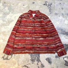 画像1: BORDER FABRIC PATCH PATTERN JACKET / Mens XL(L) (1)