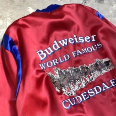 画像9: 80's "BUDWEISER" PRINTED SATIN VARSITY JACKET / Mens L / MADE IN USA (9)