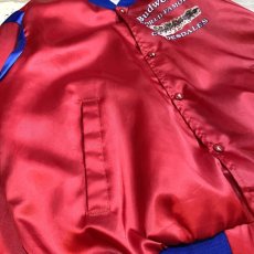 画像5: 80's "BUDWEISER" PRINTED SATIN VARSITY JACKET / Mens L / MADE IN USA (5)