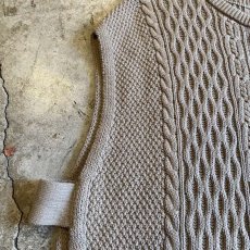 画像5: SIDE OPEN DESIGN CABLE KNIT VEST / Ladies L (5)