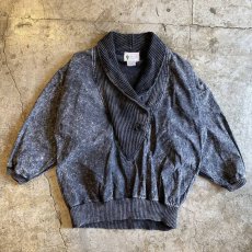 画像1: SHAWL COLLAR DESIGN BLEACH DOLMAN SLEEVE TOPS / Ladies L (1)