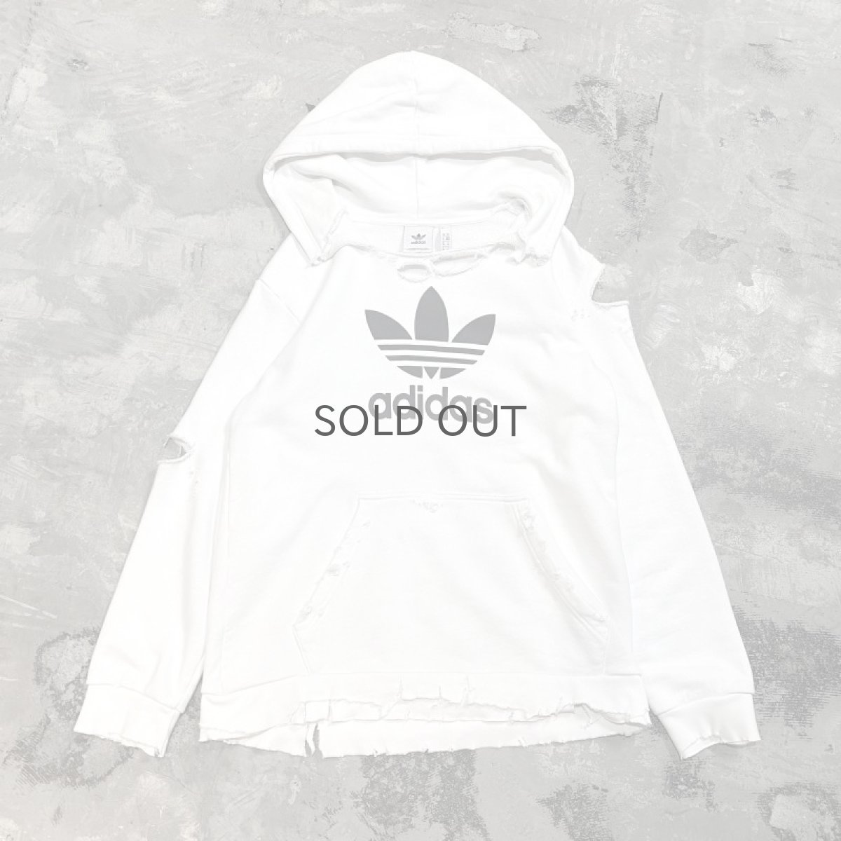 画像1: 【adidas】TREFOIL LOGO DAMAGE SWEAT HOODIE / Mens M (1)