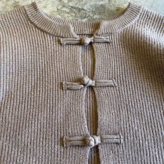 画像5: BROWN COLOR CHINA DESIGN KNIT CARDIGAN / Ladies L (5)