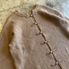 画像3: BROWN COLOR CHINA DESIGN KNIT CARDIGAN / Ladies L (3)