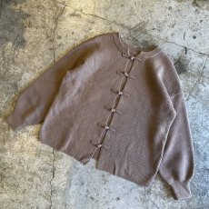 画像4: BROWN COLOR CHINA DESIGN KNIT CARDIGAN / Ladies L (4)