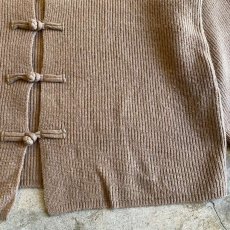 画像6: BROWN COLOR CHINA DESIGN KNIT CARDIGAN / Ladies L (6)