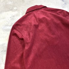 画像9: WINE RED COLOR LACE UP L/S SHIRT / Mens M (9)