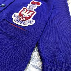 画像6: 50~60's PURPLE COLOR LETTERED KNIT CARDIGAN / Mens M (6)