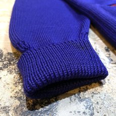 画像7: 50~60's PURPLE COLOR LETTERED KNIT CARDIGAN / Mens M (7)