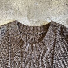 画像8: SIDE SLIT RIBBON DESIGN ALAN KNIT OVER VEST / Ladies L (8)