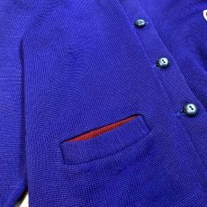 画像5: 50~60's PURPLE COLOR LETTERED KNIT CARDIGAN / Mens M (5)