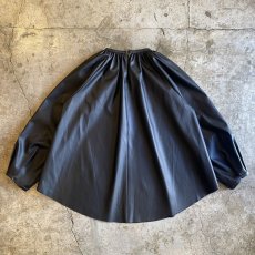 画像2: BLACK COLOR FAUX LEATHER DESIGN L/S TOPS / Ladies M (2)