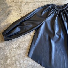 画像5: BLACK COLOR FAUX LEATHER DESIGN L/S TOPS / Ladies M (5)