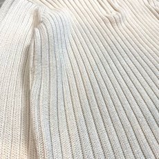 画像5: RIB KNITTING IVORY COLOR HALF ZIP SWEATER / Mens L (5)